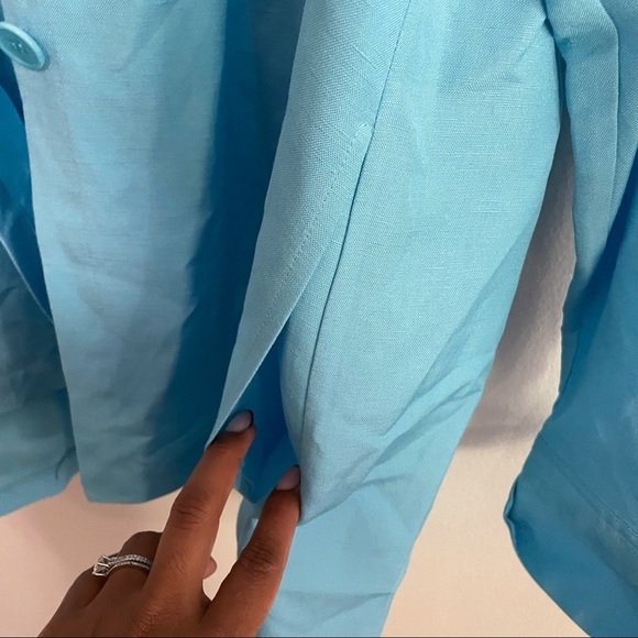 Anne Klein linen top / Jacket blue button down NWT - Picture 6 of 8